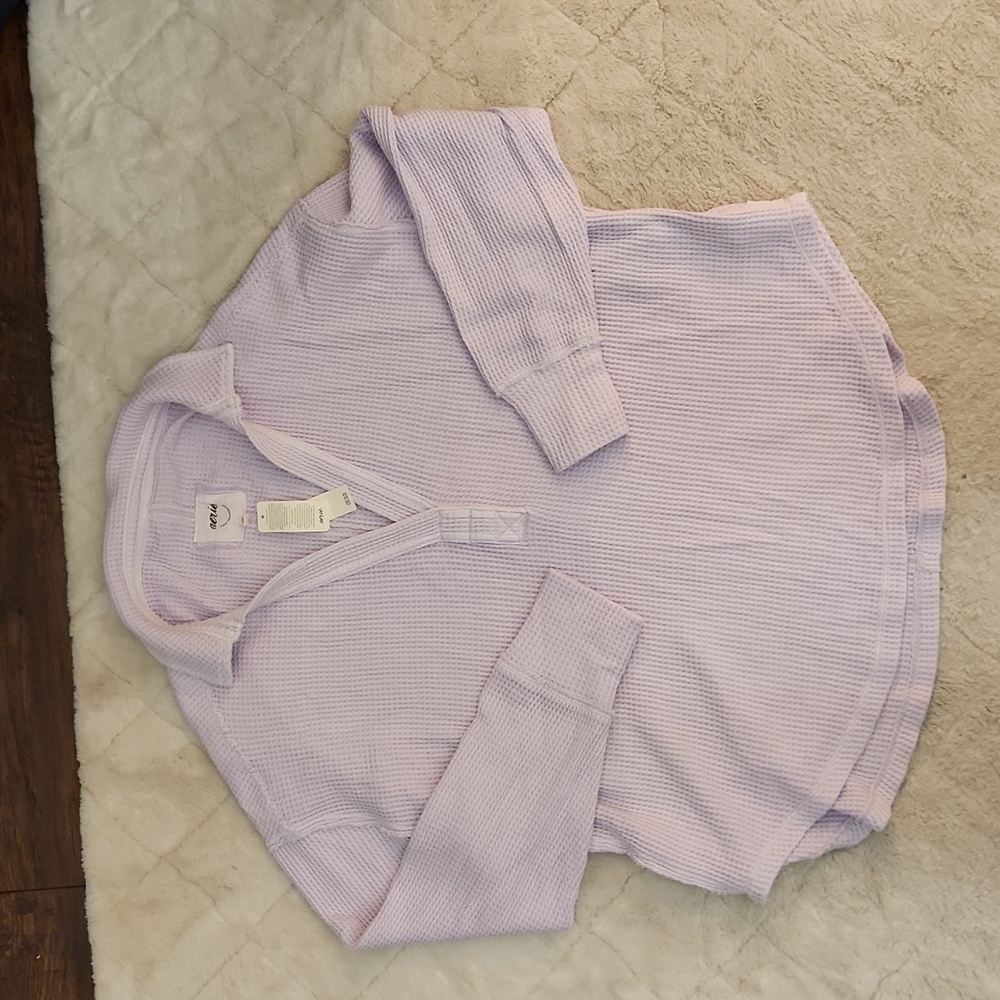 Aerie Lumber jane waffle polo sweatshirt